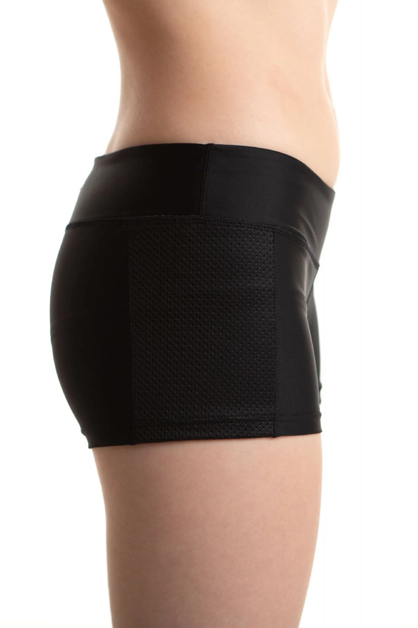 Lycra Sports Mesh Shorts - BLACK - Image 4
