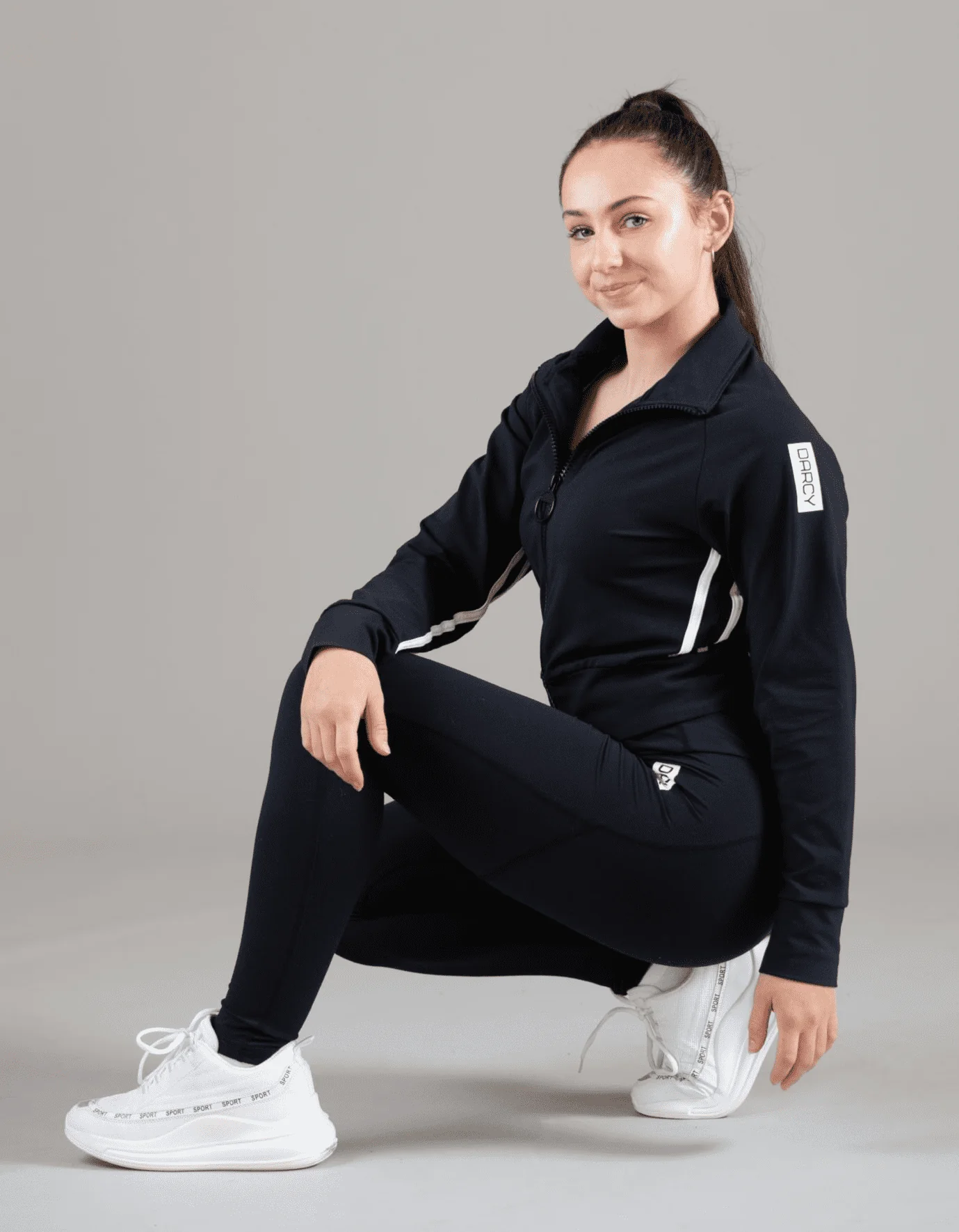Lycra Tracksuit Jacket - EBONY BLACK - Image 3