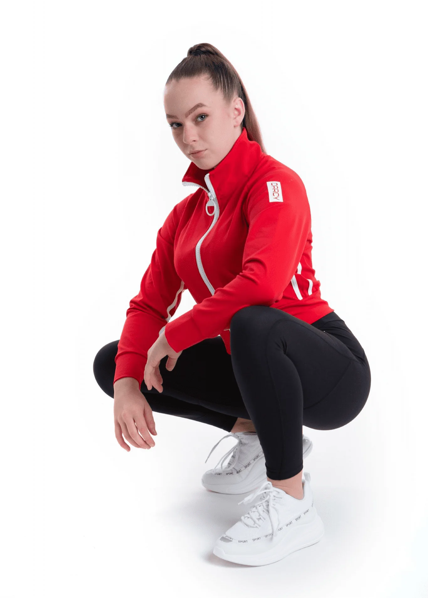 Lycra Tracksuit Jacket - RACING RED - Image 3