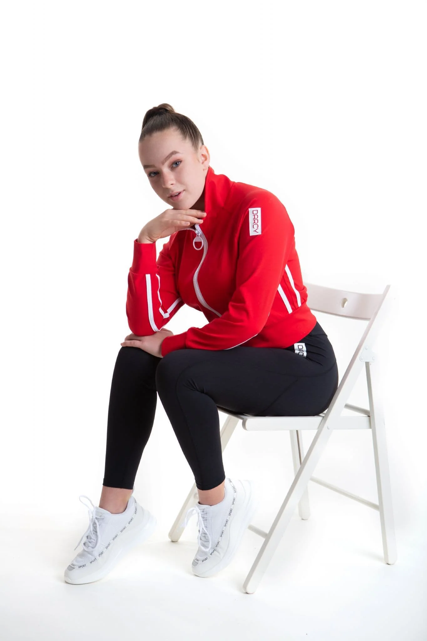 Lycra Tracksuit Jacket - RACING RED - Image 8