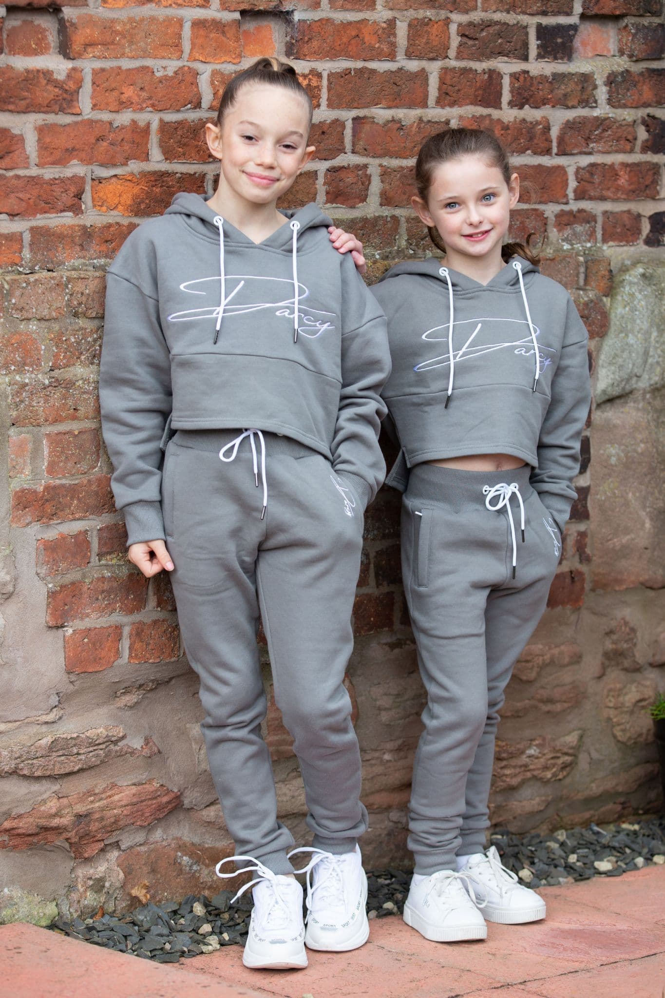 Misty Grey Script Jogger Set - Image 11