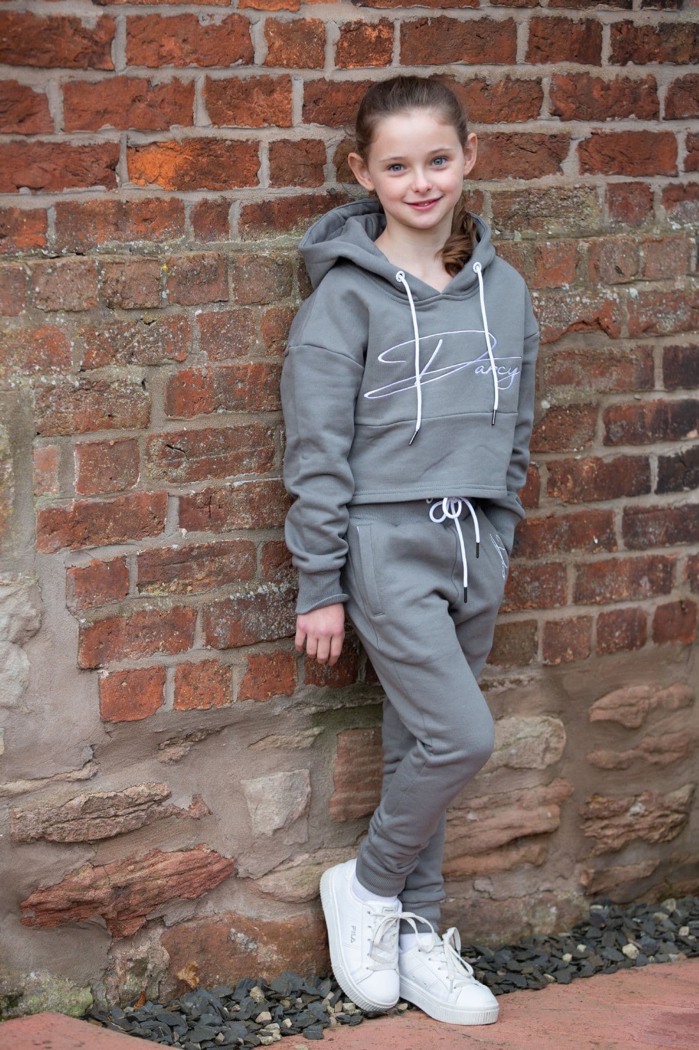 Misty Grey Script Jogger Set - Image 12