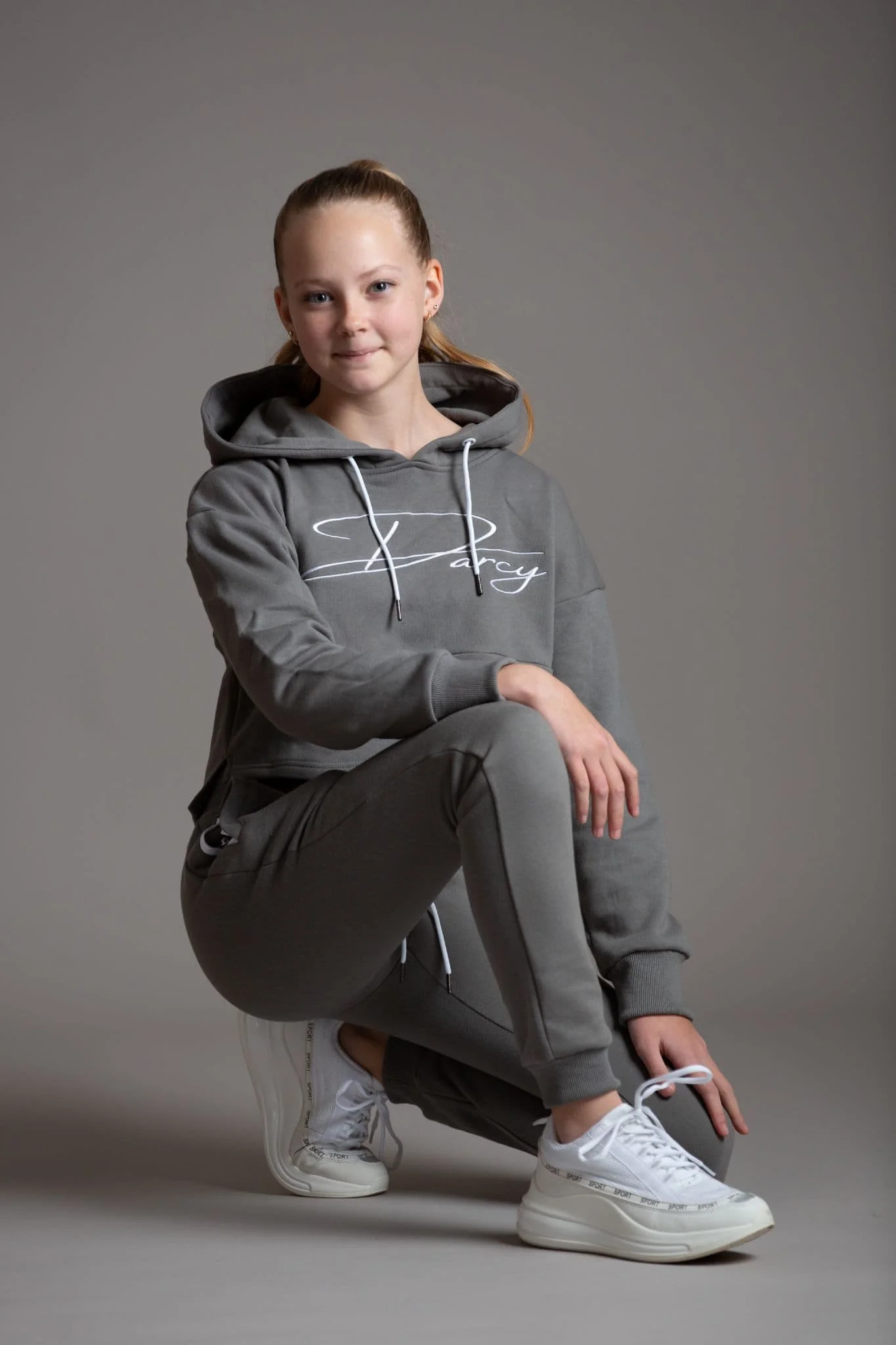 Misty Grey Script Jogger Set - Image 9
